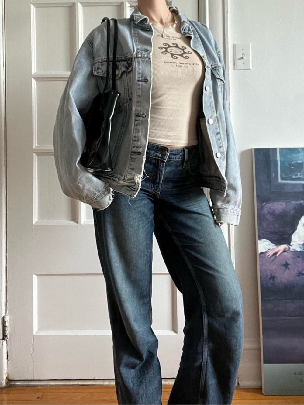 Size Medium Distressed Levi’s Trucker Jean Jacket